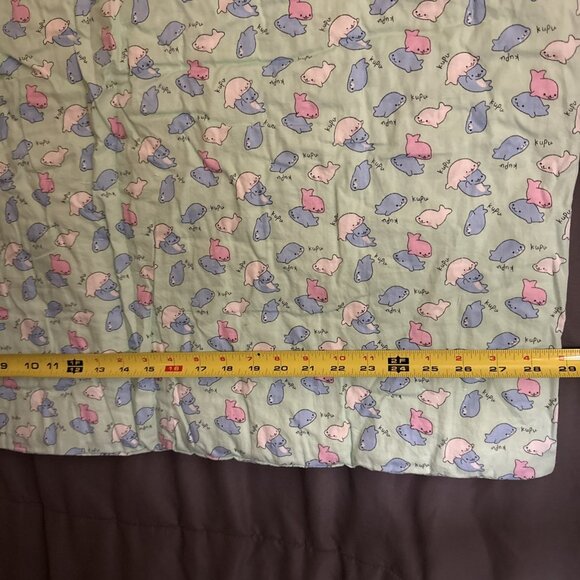 Set of 2 Baby Receiving Blankets Bunnies 35x35” Whales Dolphins Kupu 28x30” - Picture 10 of 13